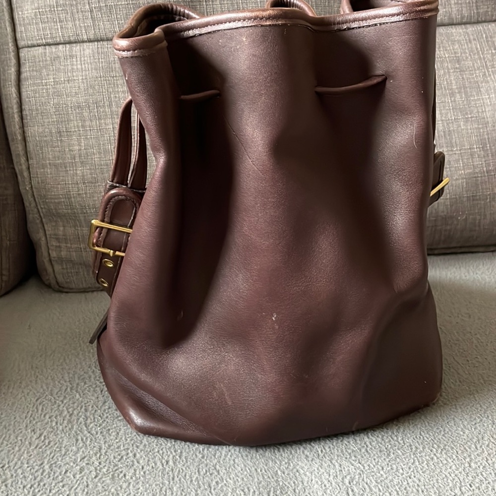 Vintage Leather Coach Bucket Bag